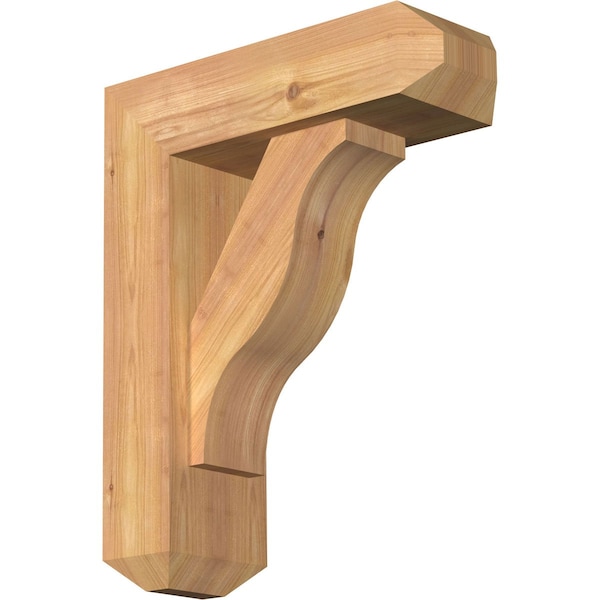 Ekena Millwork Funston Craftsman Smooth Bracket w/ Offset Brace, Western Red Cedar, 5 1/2"W x 16"D x 20"H BKT0604X16X20FST04SWR - main